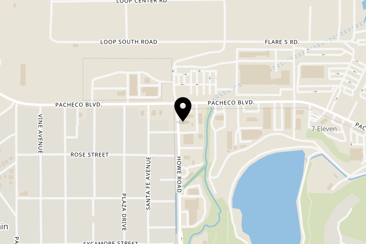 Map showing the location of Tacos Don Chai on 35 Howe Rd in Martinez